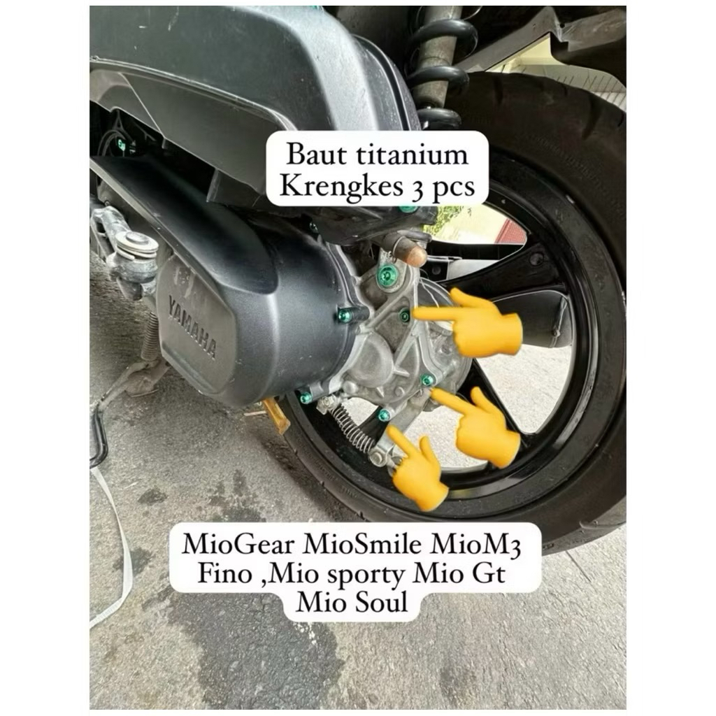 BAUT TITANIUM SET RENGKES BELAKANG MIO M3 MIO J FAZIO FILANO (3BIJI)