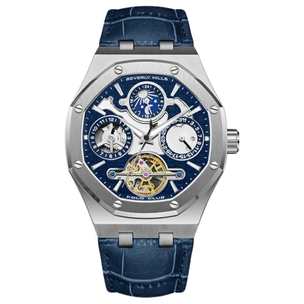 Galery Jam Tangan Beverly Hills Polo Club BP3787X.399 Automatic Blue Leather Strap