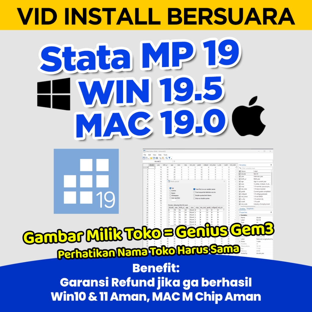 Stata MP 19 WIN MAC Full Version Vid Install Ada