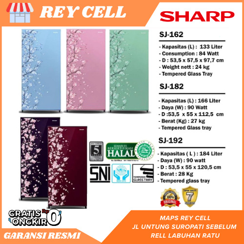 Kulkas Sharp 1 Pintu Sakura SJ 162 ND | Lemari Es Sharp | Kulkas 1 Pintu  GARANSI RESMI
