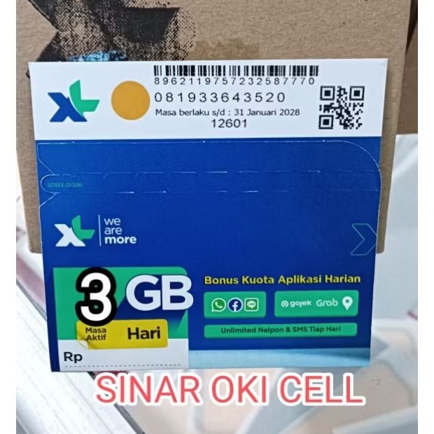 KARTU PAKET 3GB XL NASIONAL
