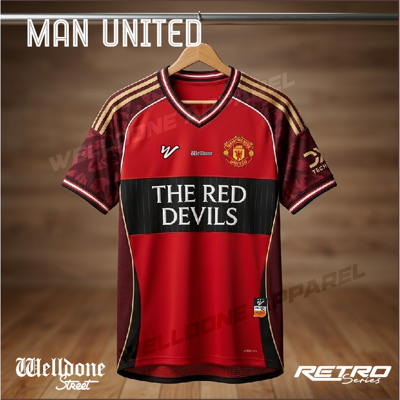 MARKAS JERSEY  CLUB SERIES  JERSEY RETRO MANCHESTER UNITED MU CLUB / JERSEY BOLA / JERSEY SUPPORTER 