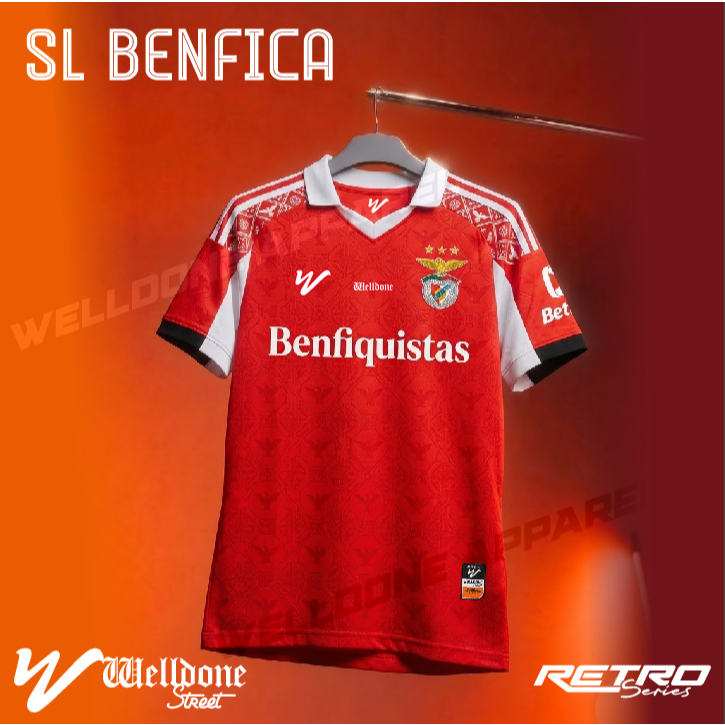 WELLDONE  JERSEY RETRO SL BENFICA / JERSEY BOLA / JERSEY SUPPORTER /JERSEY VINTAGE / JERSY CLASSIC O