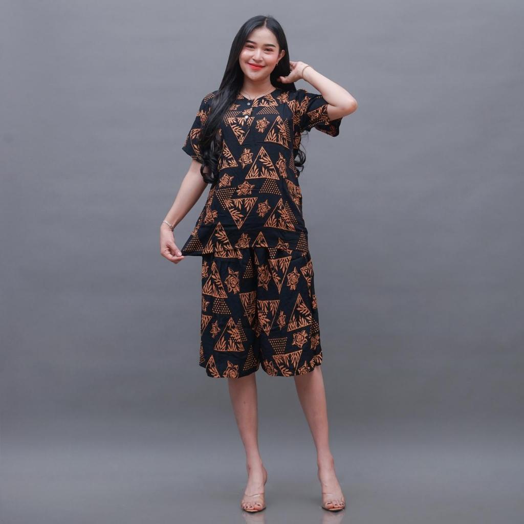 Setelan Kulot One Set Daily Wanita Dewasa Celana Pendek Busui Rayon Adem Terbaru