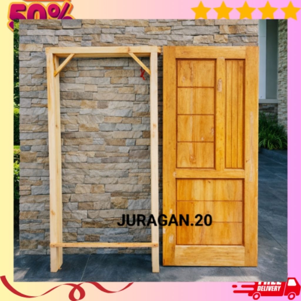 Pintu+Kusen Rumah Kayu Mahoni Pintu Depan Pintu Kamar Minimalis