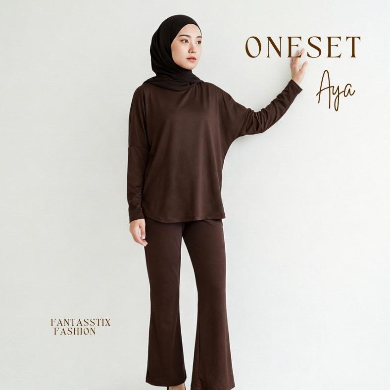 FX - SETELAN AYA - ONESET KNIT BATWING - DESAIN OVERSIZE NYAMAN, BAHAN KNIT LEMBUT POLOS STYLISH