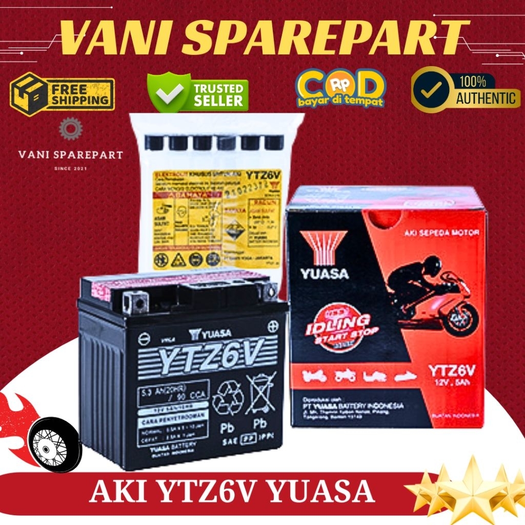 AKI ACCU YTZ6V VARIO 125 VARIO 150 YUASA