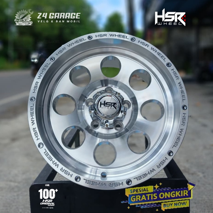 Velg hrs model offroad ring 15 di pcd 5x114.3 bahan forged et 0 lebar 8