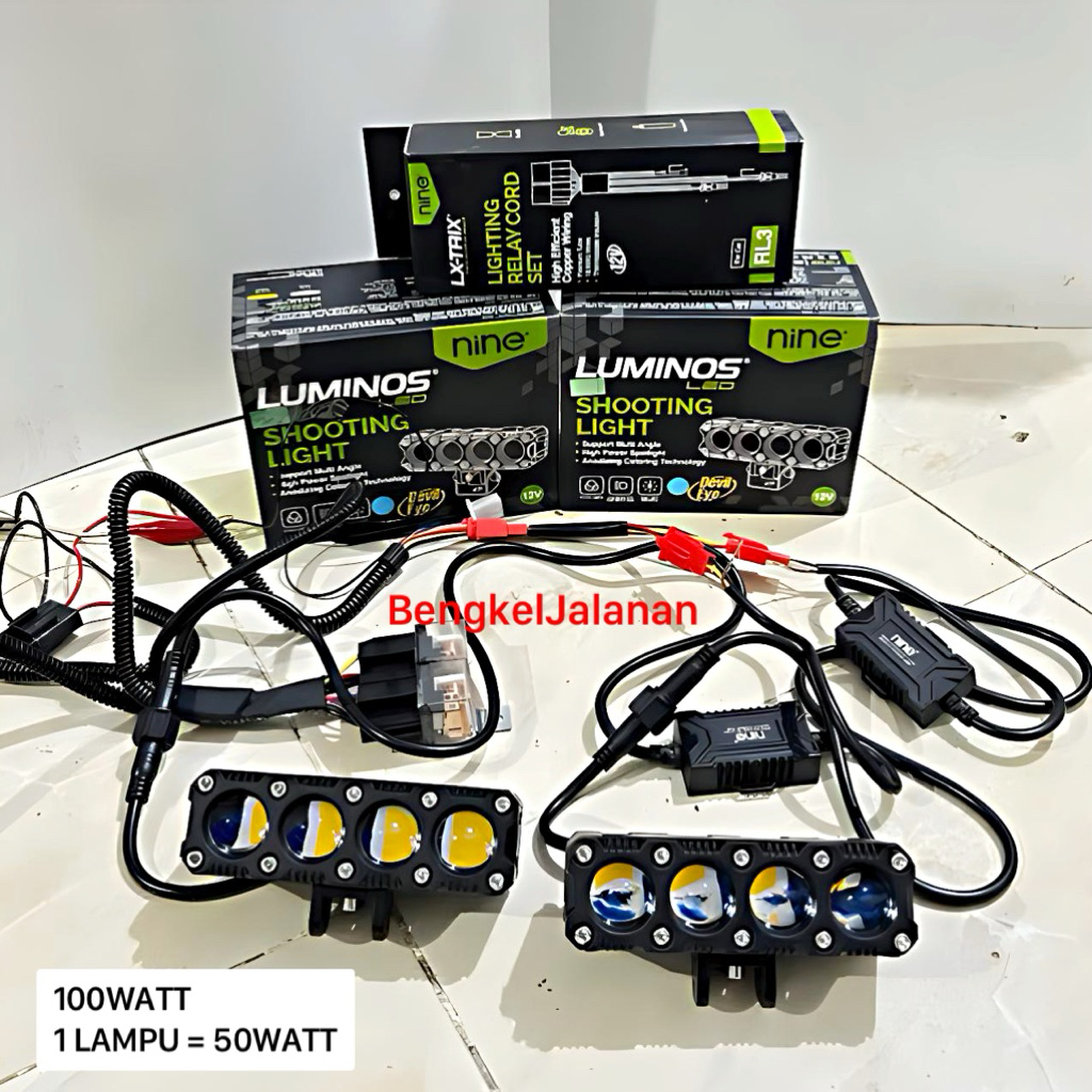 LAMPU TAMBAHAN LAMPU TEMBAK 4mata 100 WATT 4 MATA LUMINOS SQL 4 MATA 3 KIPAS ORIGINAL LUMINOS NINE