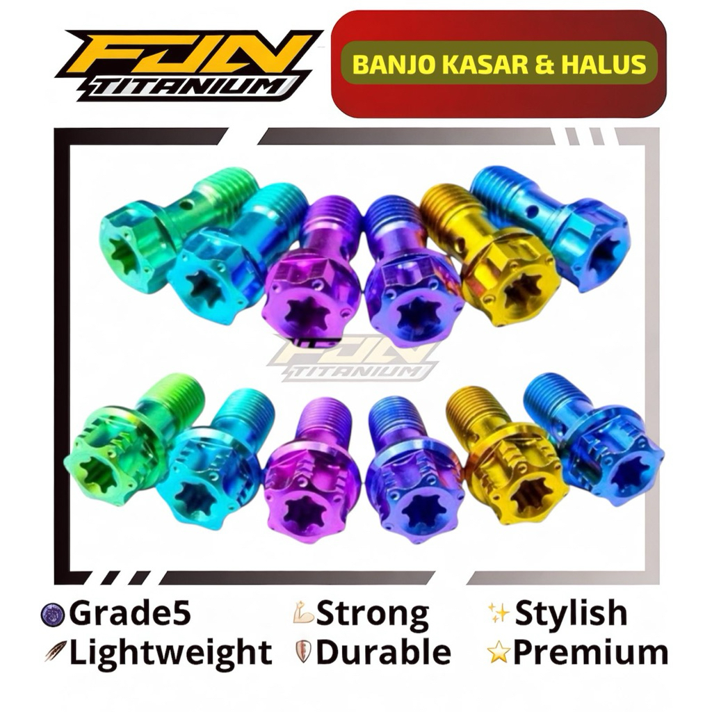 BAUT BANJO R TITANIUM BAUT NEPEL KALIPER BAUT BANJO KALIPER  KASAR & DRAT HALUS