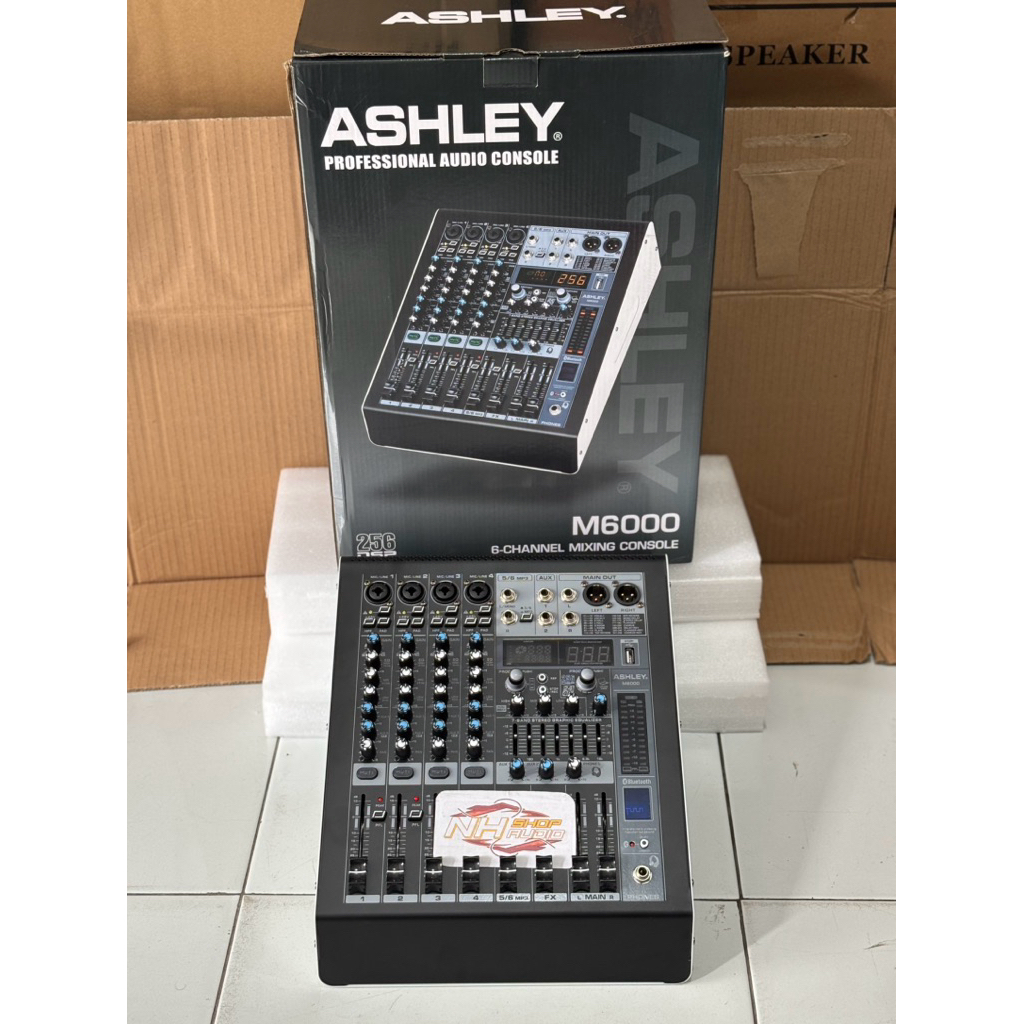 Mixer Power Ashley M6000 M-6000 Power Mixer M 6000 Original 6 Chanel 4 Chanel + 2 Stereo Line in Efe