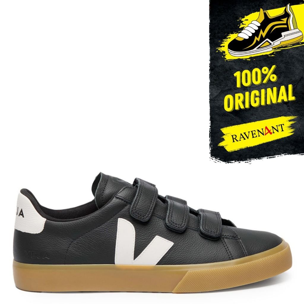 VEJA Recife Logo Chromefree Leather Black White ORIGINAL - Sepatu Sneakers Pria/Wanita