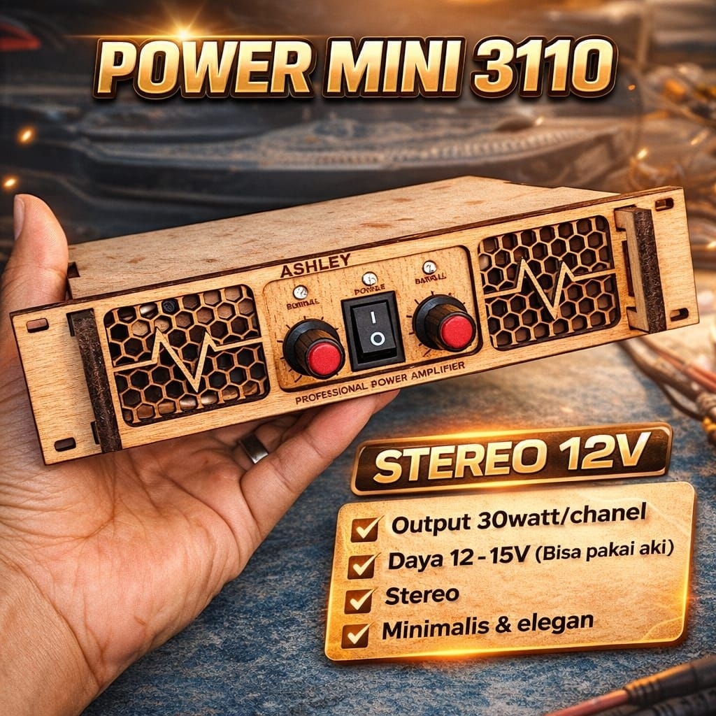 POWER AMPLIFIER MINI CLASS D STEREO 2 CHANEL 30X30WATT TPA 3110 .. AMPLI MINI DC 12VOLT SUARA JERNIH