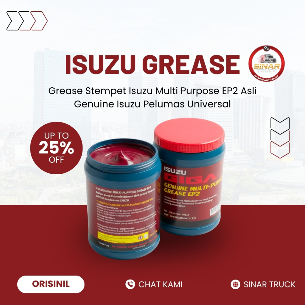 Isuzu Grease Stempet Multi Purpose EP2 Asli Genuine  Paselin Pelumas Gemuk Sinar Truck Giga Elf NHR 