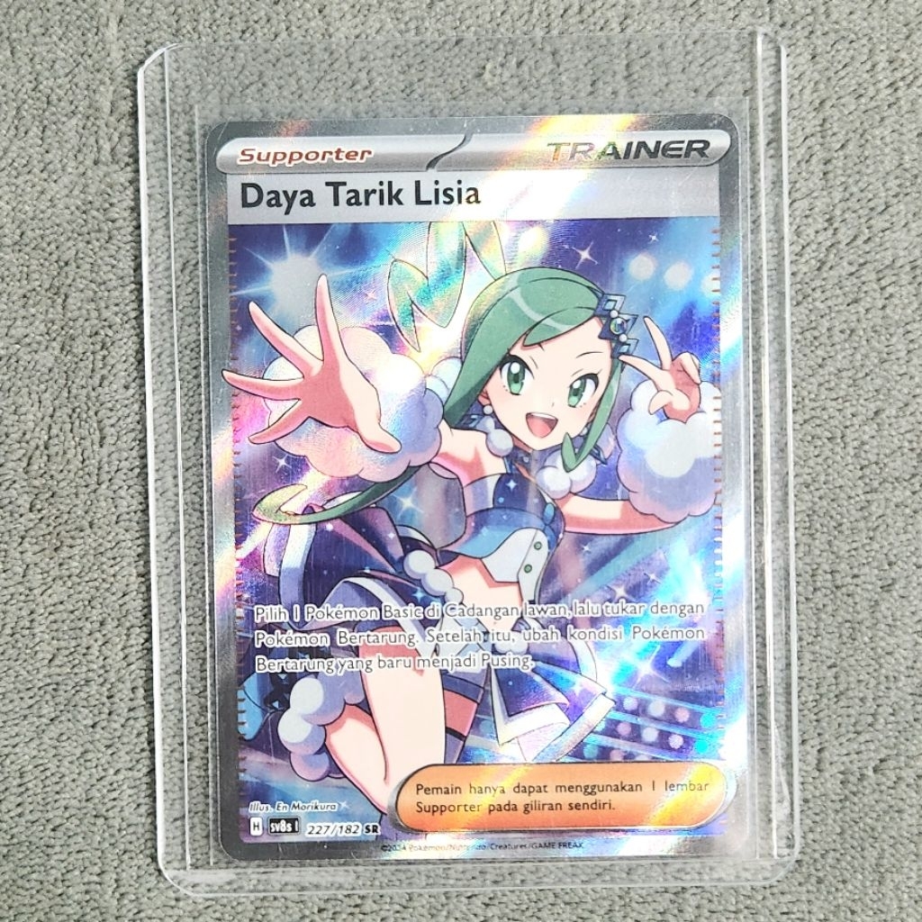 Daya Tarik Lisia Pokemon Card ID [SR] - Original 227/182 Sv8s Kilat Rasi TCG Kartu Indonesia / Indo 