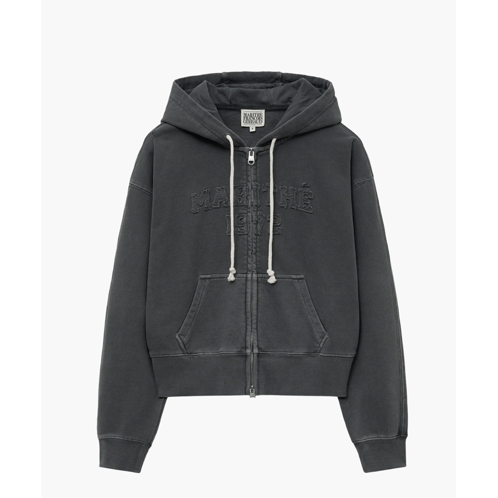 BOXY CROPTED PULLOVER MARITHE FRANCOIS GIRBAUD VINTAGE APPILQUE LOFO CROP ZIP UP HOODIE