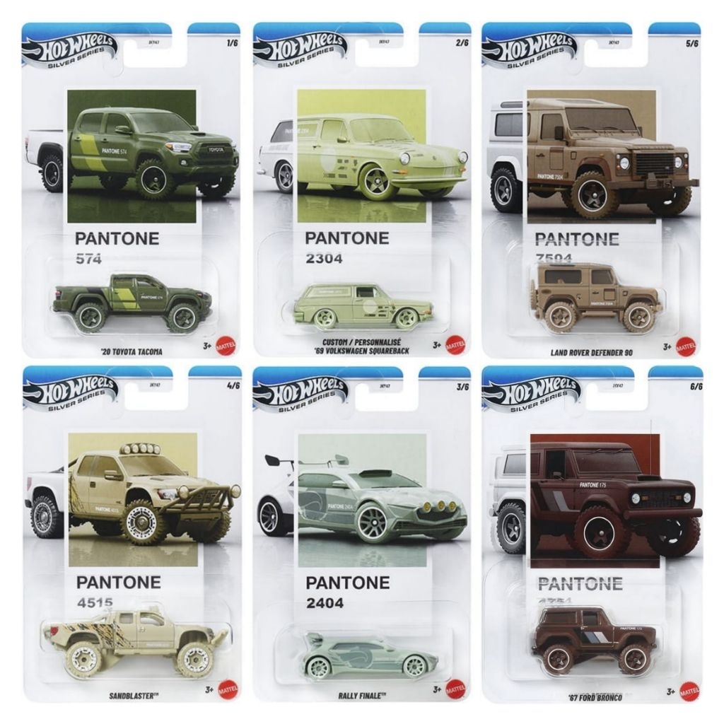 New Hot Wheels Pantone Silver Series 2026 | '20 Toyota Tacoma (574), Custom '69 Volkswagen Squarebac