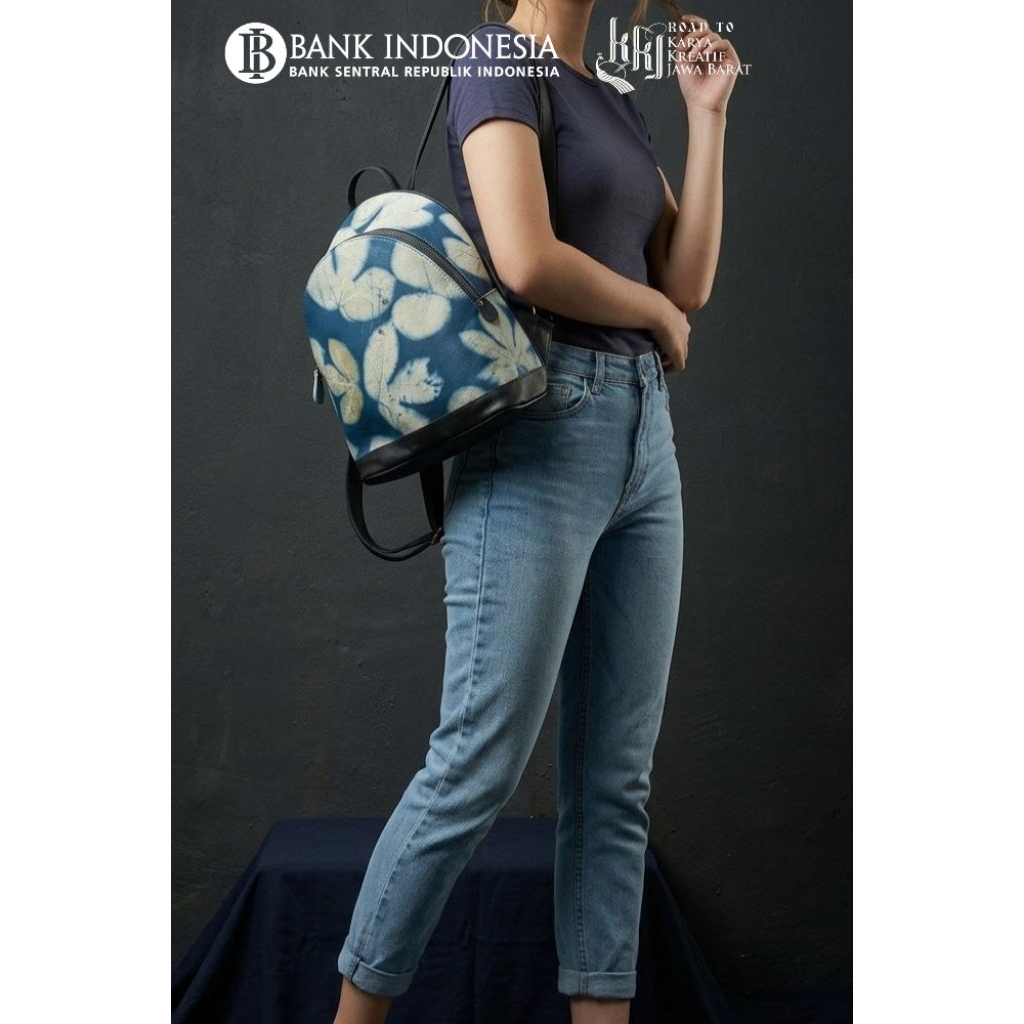 Tas ransel kulit domba ecoprint