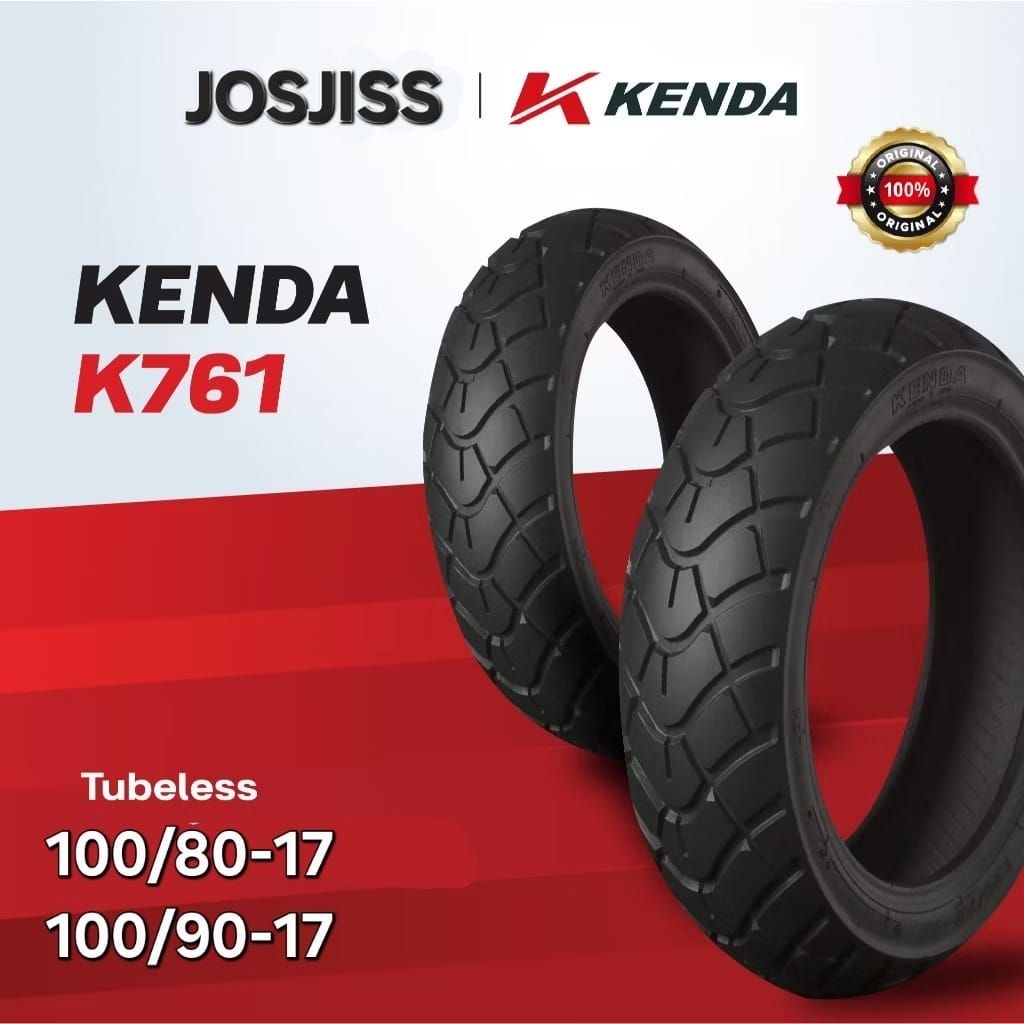 BAN KENDA TUBELESS SEMI TRAIL DUAL PURPOSE K761 100/80-17, 100/90-17 TUBELESS RING 17