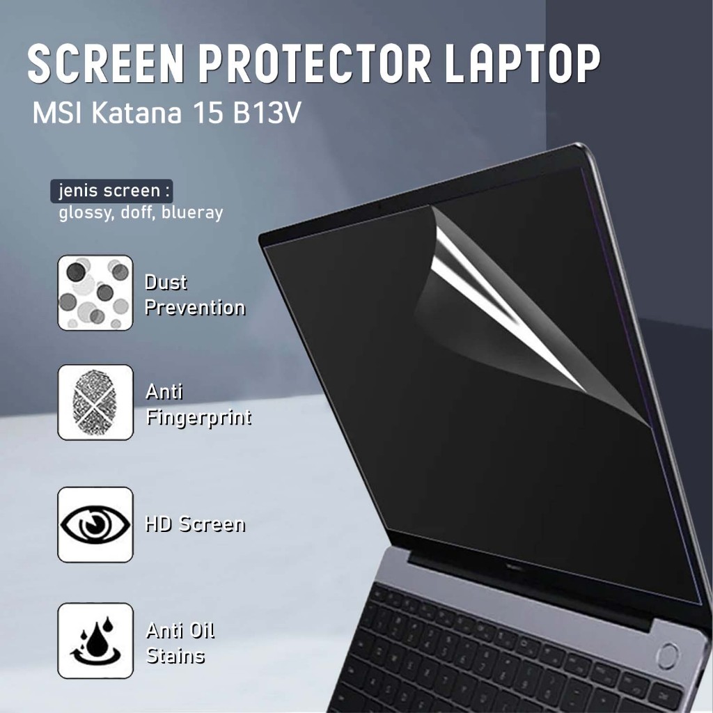 Anti Gores Laptop Msi Katana 15 B13V Keyboard Screen Protector Film Keybord Case Cover Anti Radiasi 