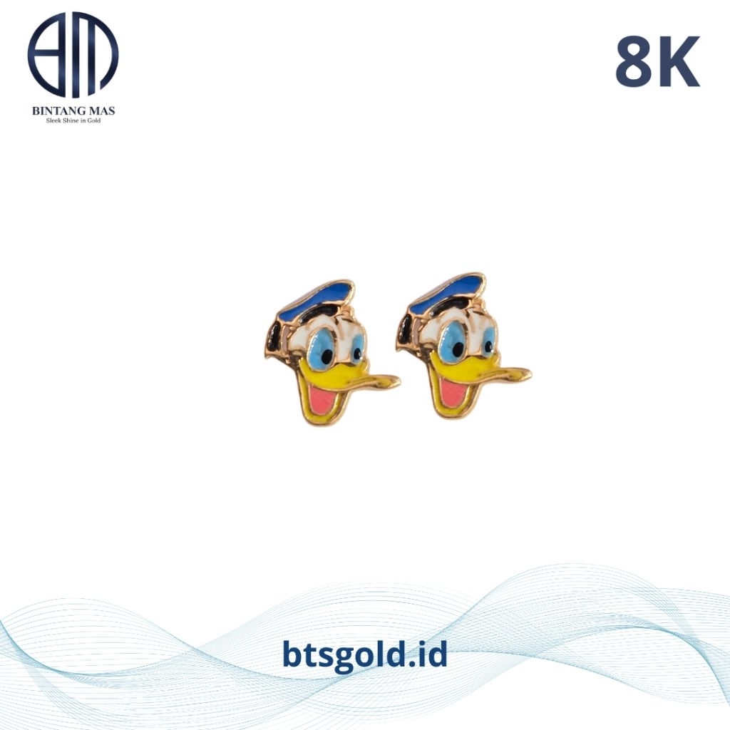 Anting Emas Giwang Donald Duck  | 8K