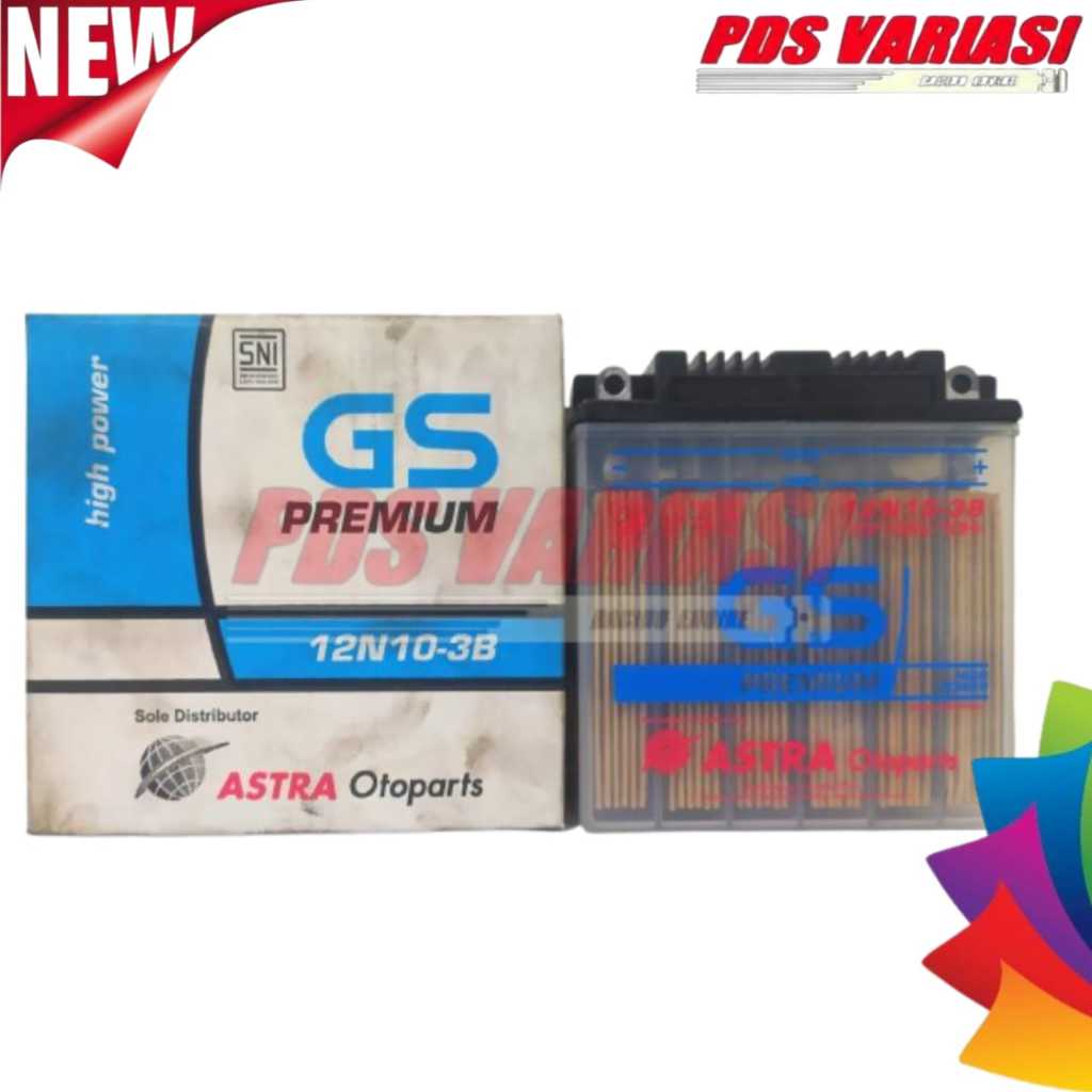 AKI GS ASTRA VESPA THUNDER DLL 12N10-3B Untuk Motor Vespa Thunder