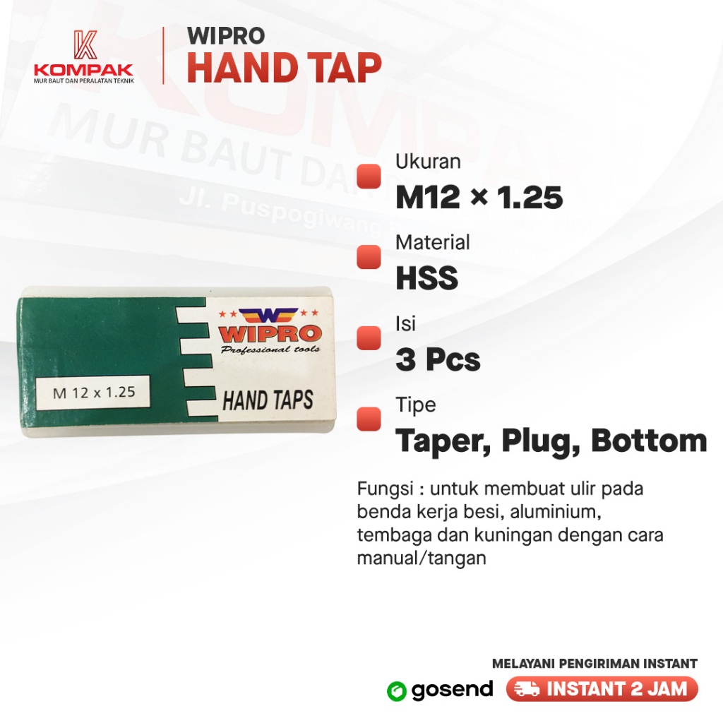 Hand Tap M12x1.25 Wipro