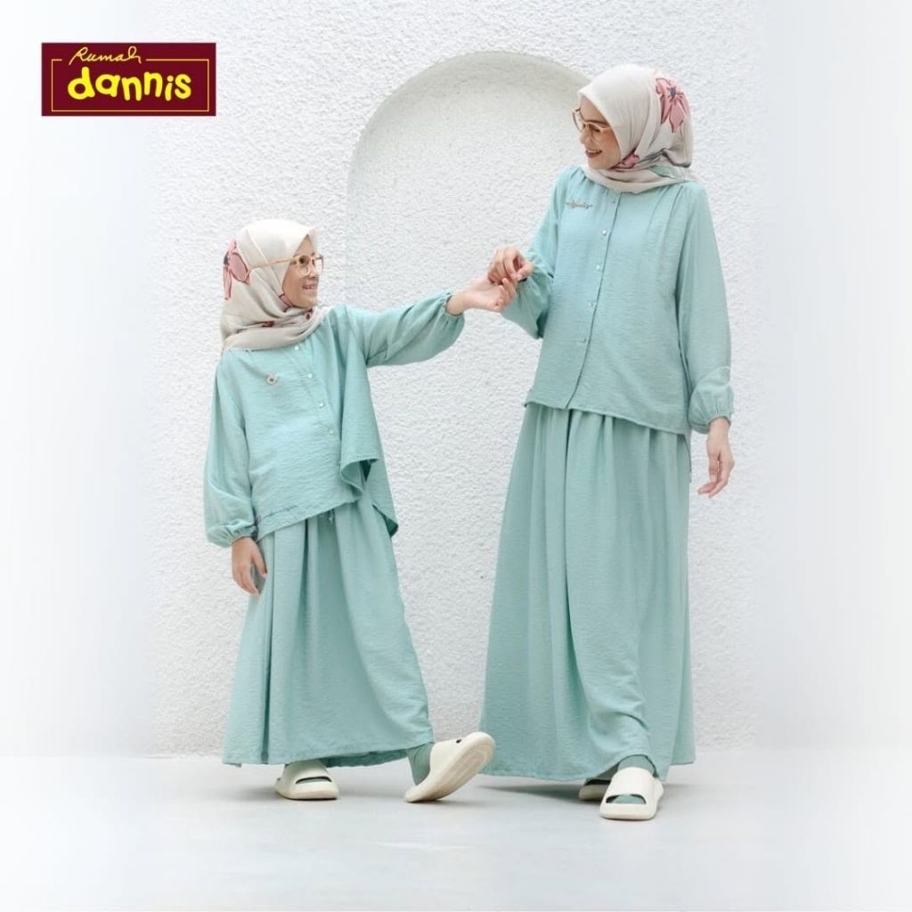 Oneset Dannis d'Daily Tulip Setelan Rok Baju Muslim Anak Perempuan