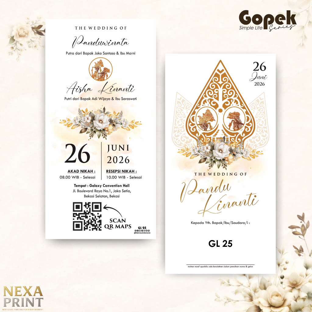 Cetak Undangan Pernikahan Custom Murah Elegan Kekinian Gopek Lite