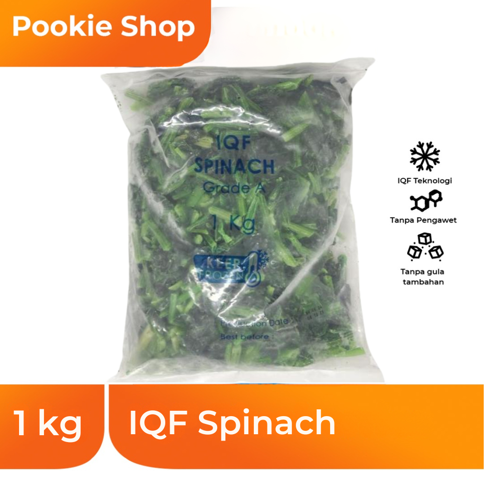 Frozen chopped spinach / bayam beku IMPORT 1 Kg