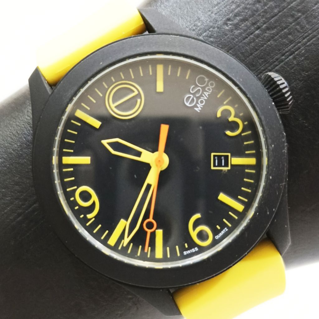 Jam Tangan ESQ by Movado ONE Men Rubber Quartz Watch Pria Unik Keren Ganteng Murah Original Asli