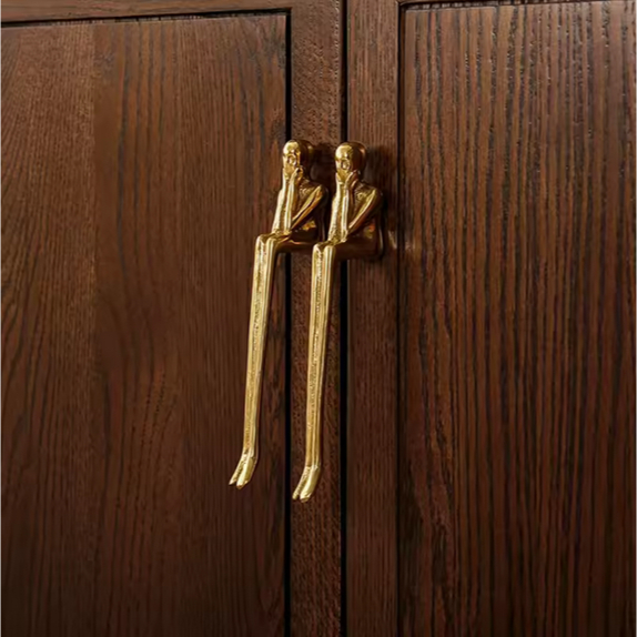 Gagang Pintu Kuningan Gaya Nordik Modern untuk Pintu Lemari Pakaian dan Laci Gagang Tembaga Mewah Ga