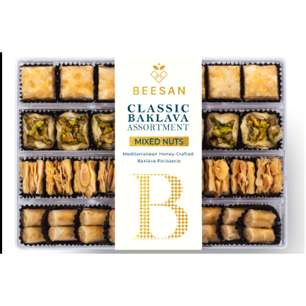 Beesan Classic Baklava Assortment Mix Nuts – Kue Baklava Premium Timur Tengah