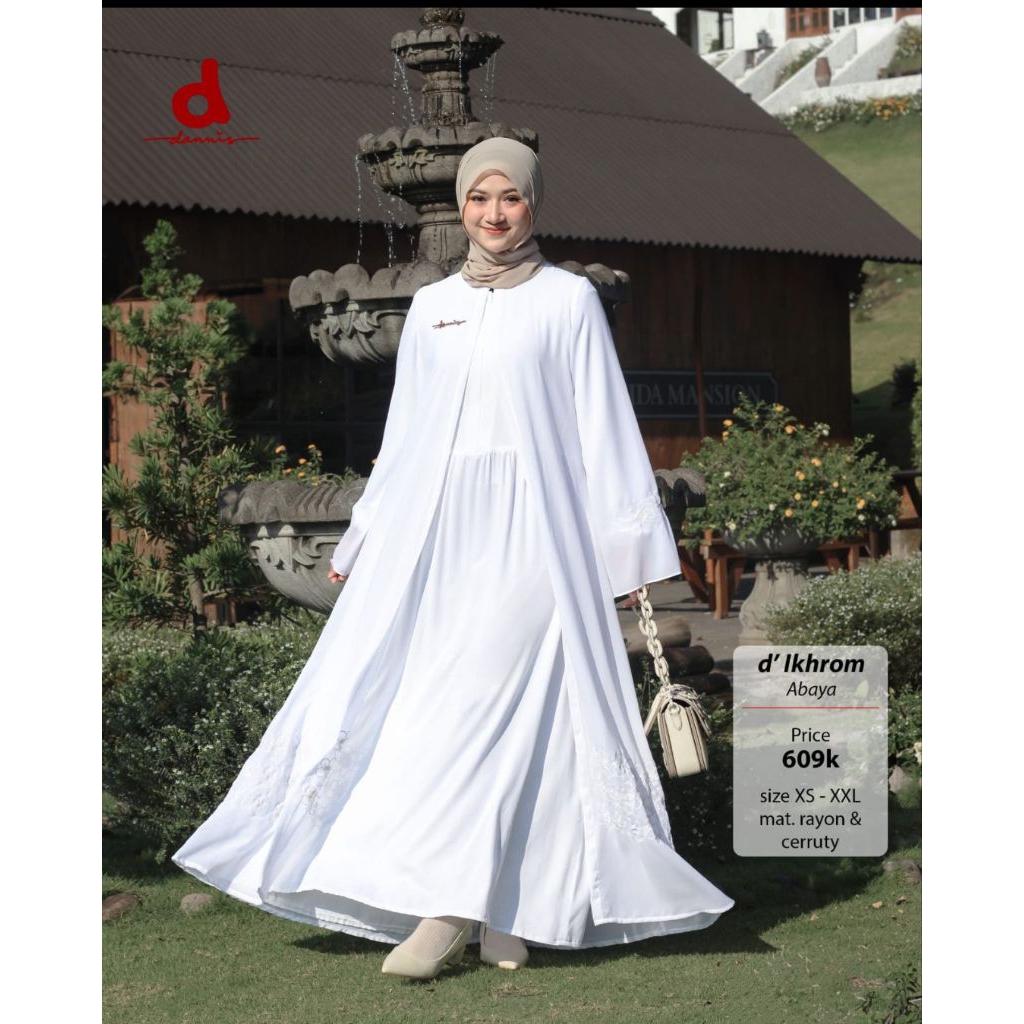 dannis gamis putih size L,XL