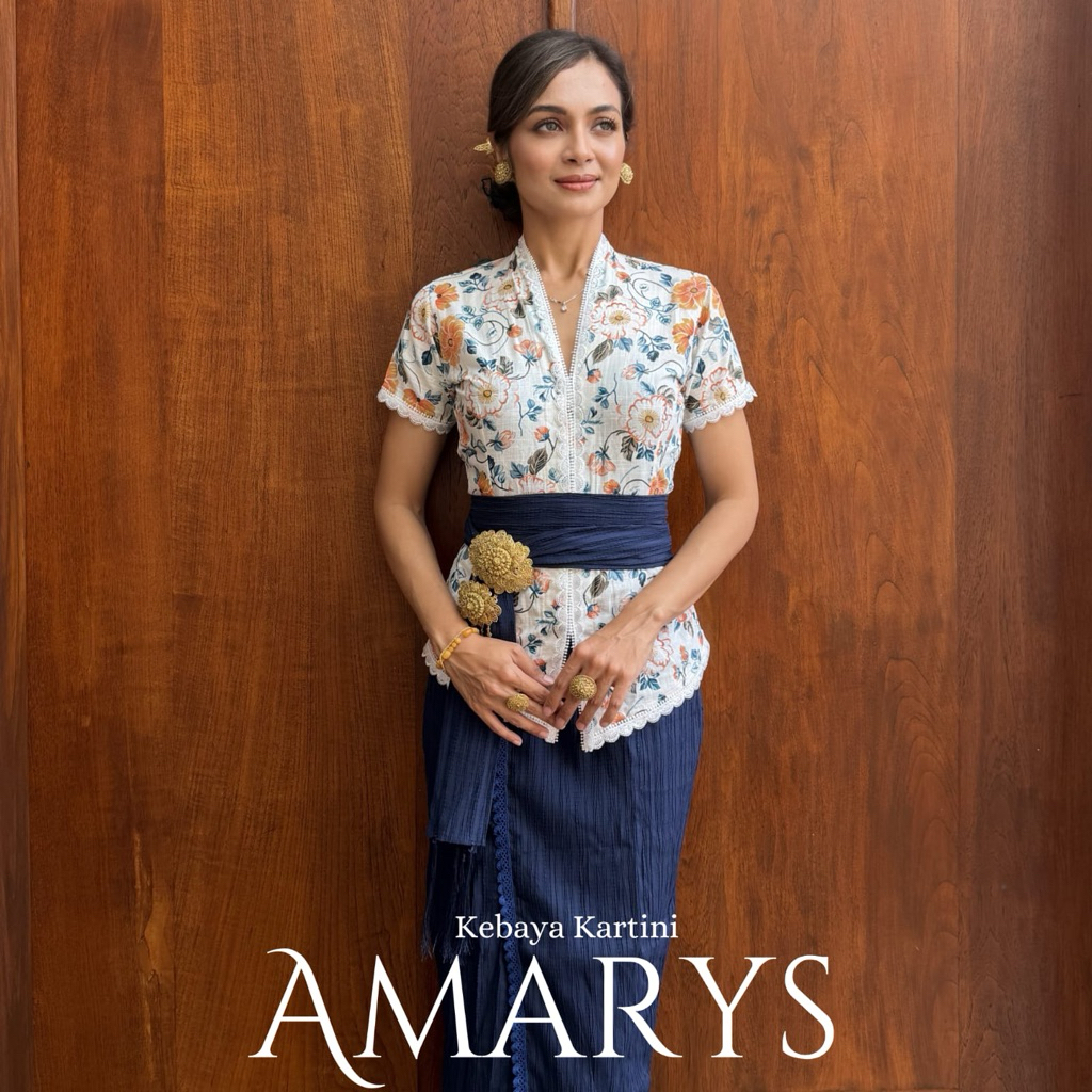 Kebaya Bali Amarys Lengan Pendek | Kebaya Kartini | Kebaya Katun Linen | Kebaya Wisuda | Kebaya Line