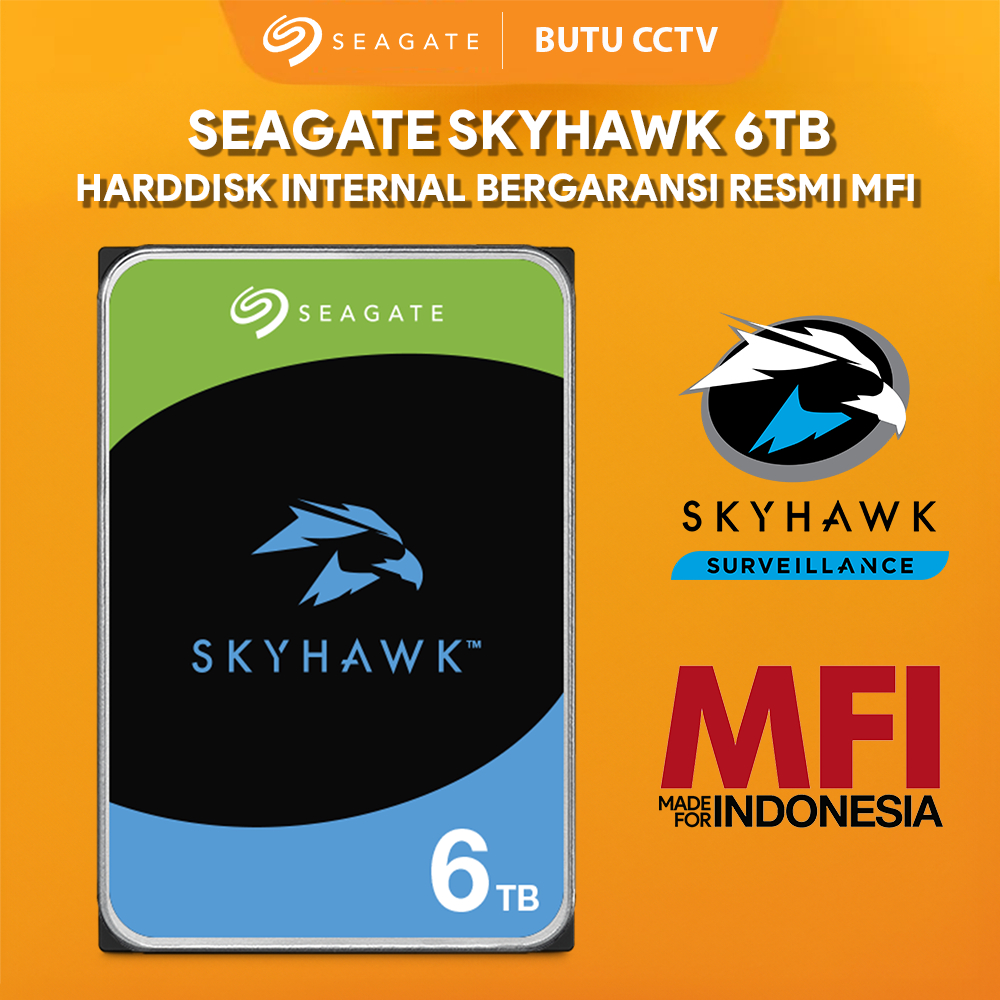 SEAGATE SKYHAWK 6TB SEAGATE HARDDISK INTERNAL 6TB BERGARANSI RESMI MFI