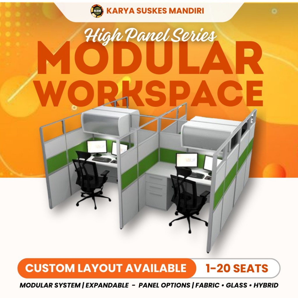KODA Meja Kantor Modular Workspace Custom Office Cubicle High Panel Series