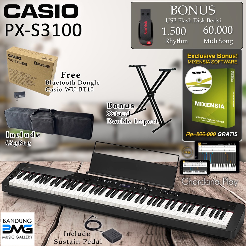 Casio Privia PX S3100 Digital Piano / PXS 3100 / PXS3100 Garansi Resmi