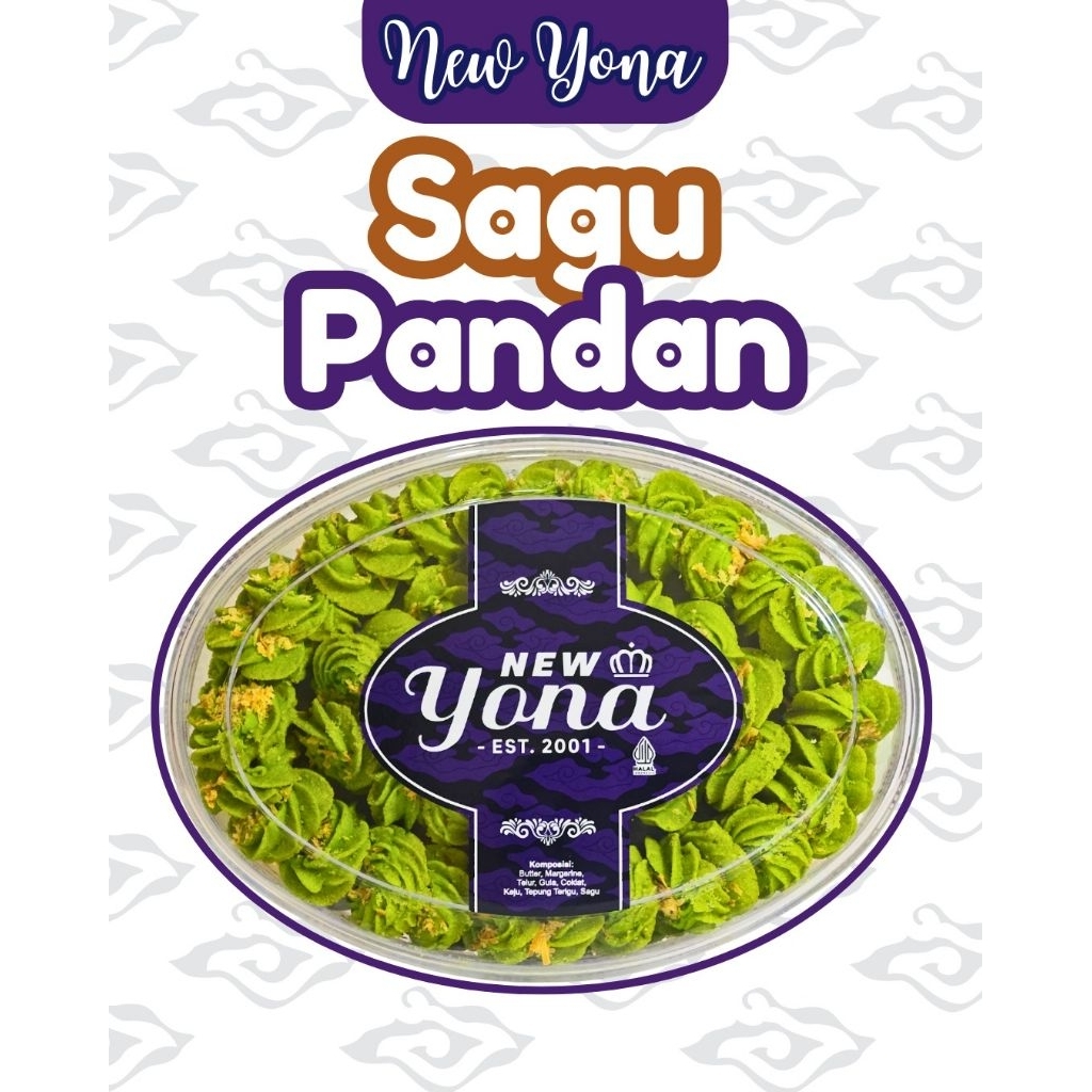 Kue Kering New Yona Cookies Varian Sagu Pandan