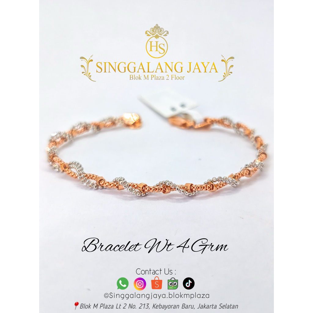 gelang ulir di warna kombinasi kadar750/17k