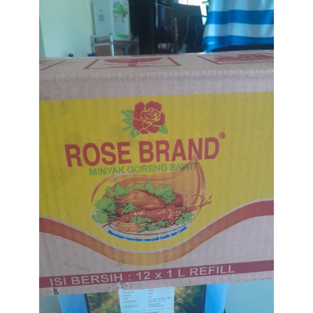 ( per dus isi 12 ) minyak goreng rose brand kemasan refil 1 liter