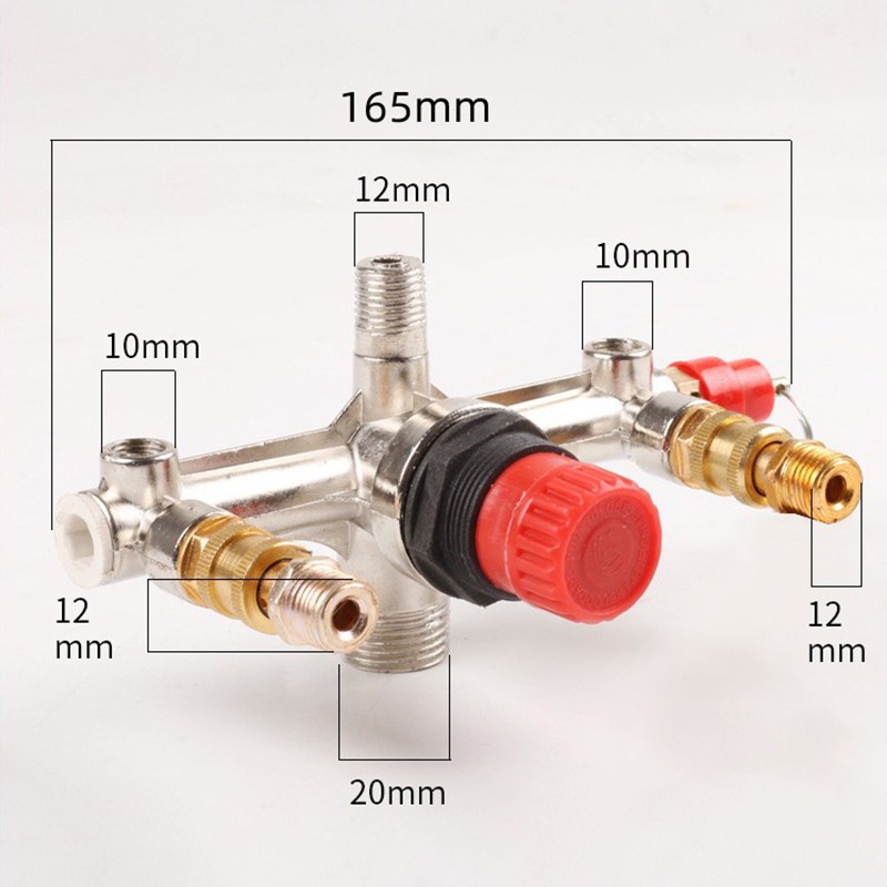 Bloom Regulator Keran Kompresor Angin Selang Kompresor Udara Dua Outlet Bracket Kompresor Kran