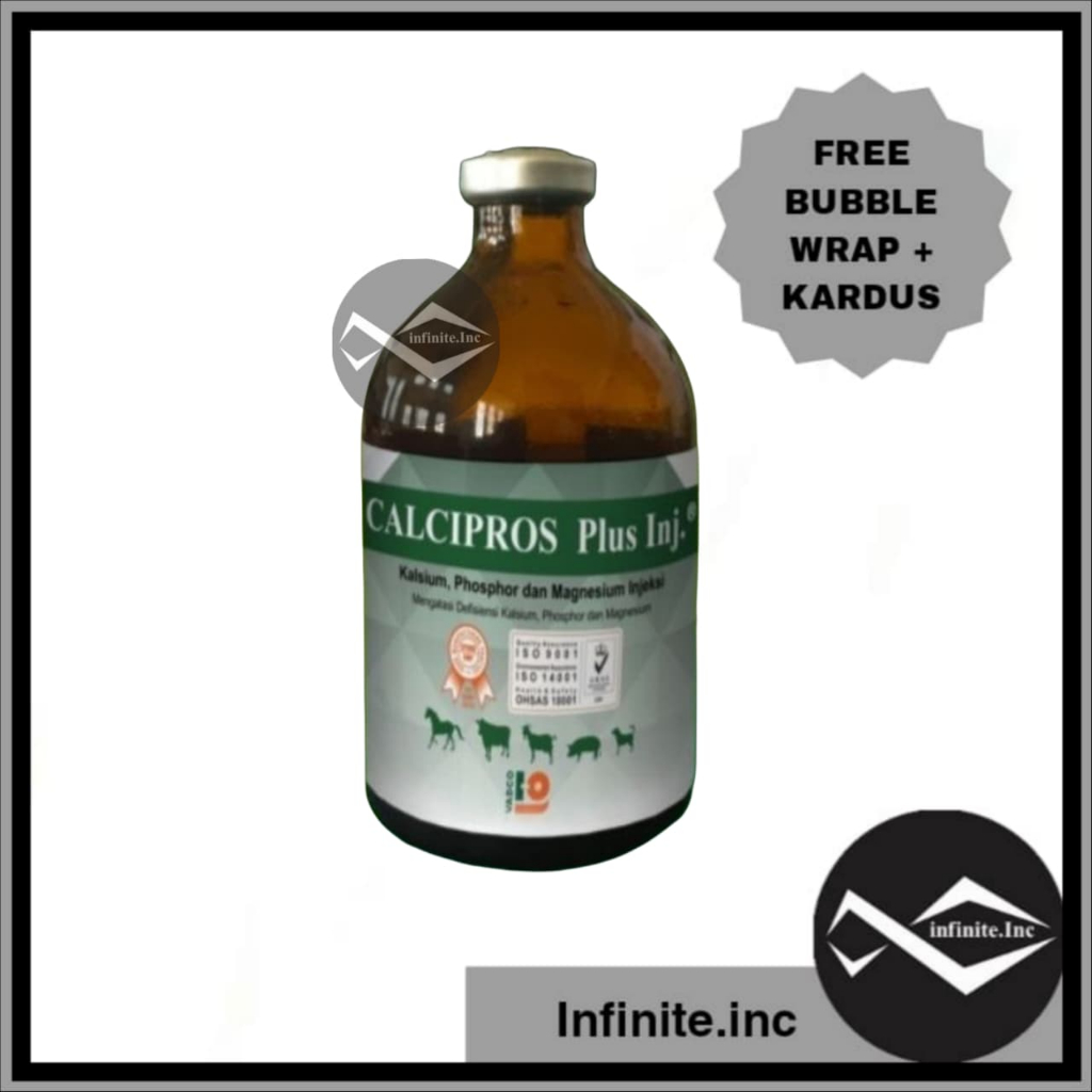 Calcipros plus inj. 100 ml VADCO - LIKE Calcidex plus SANBE (kalsium mineral) untuk hewan ternak