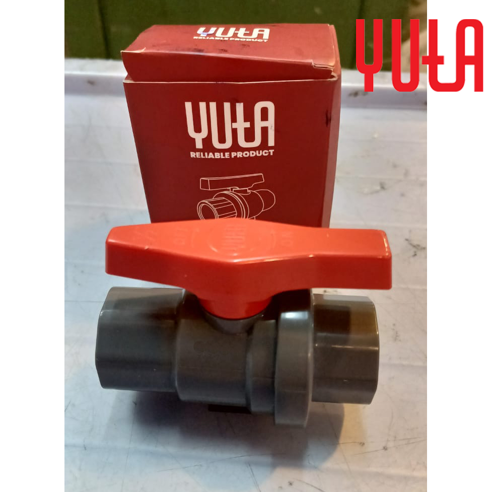 Yuta Ball Valve PVC 1 inch Stop Kran Keran Plastik