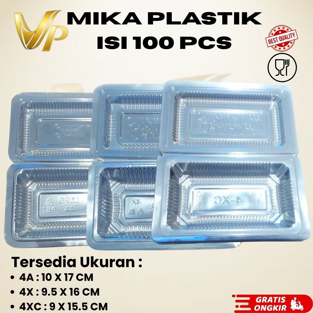 Mika Plastik 4A / 4X / 4XC Isi 100 PCS | Mika Snack Kue Dessert | Kemasan Mika Transparan Food Grade