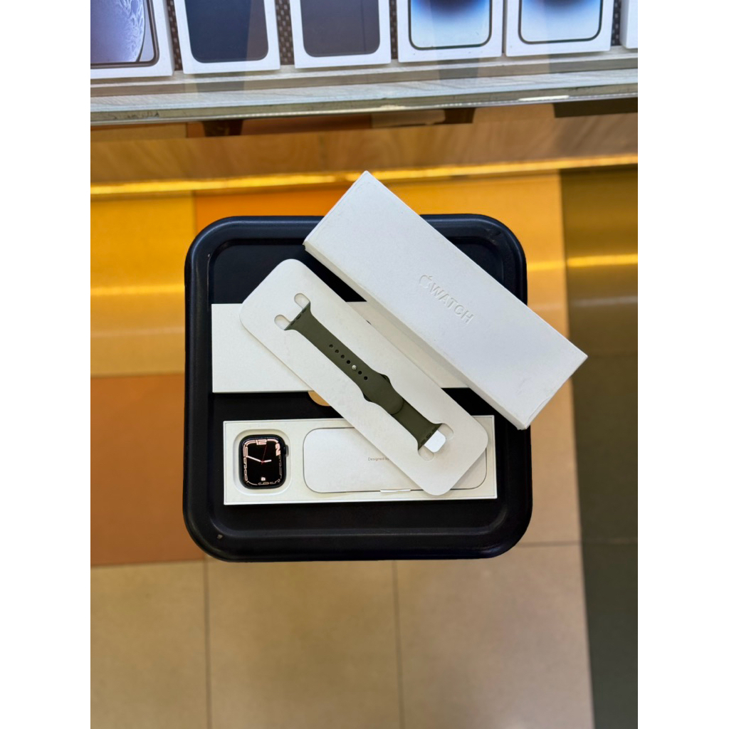 Apple Watch Series 9 45mm Midnight Case Green Sport Band Second Int Original