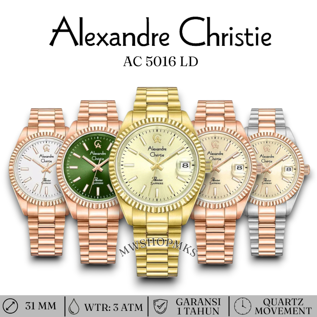 Jam Wanita Alexandre Christie AC5016 AC 5016 Original Garansi Resmi Alexander Christie Free Baterai