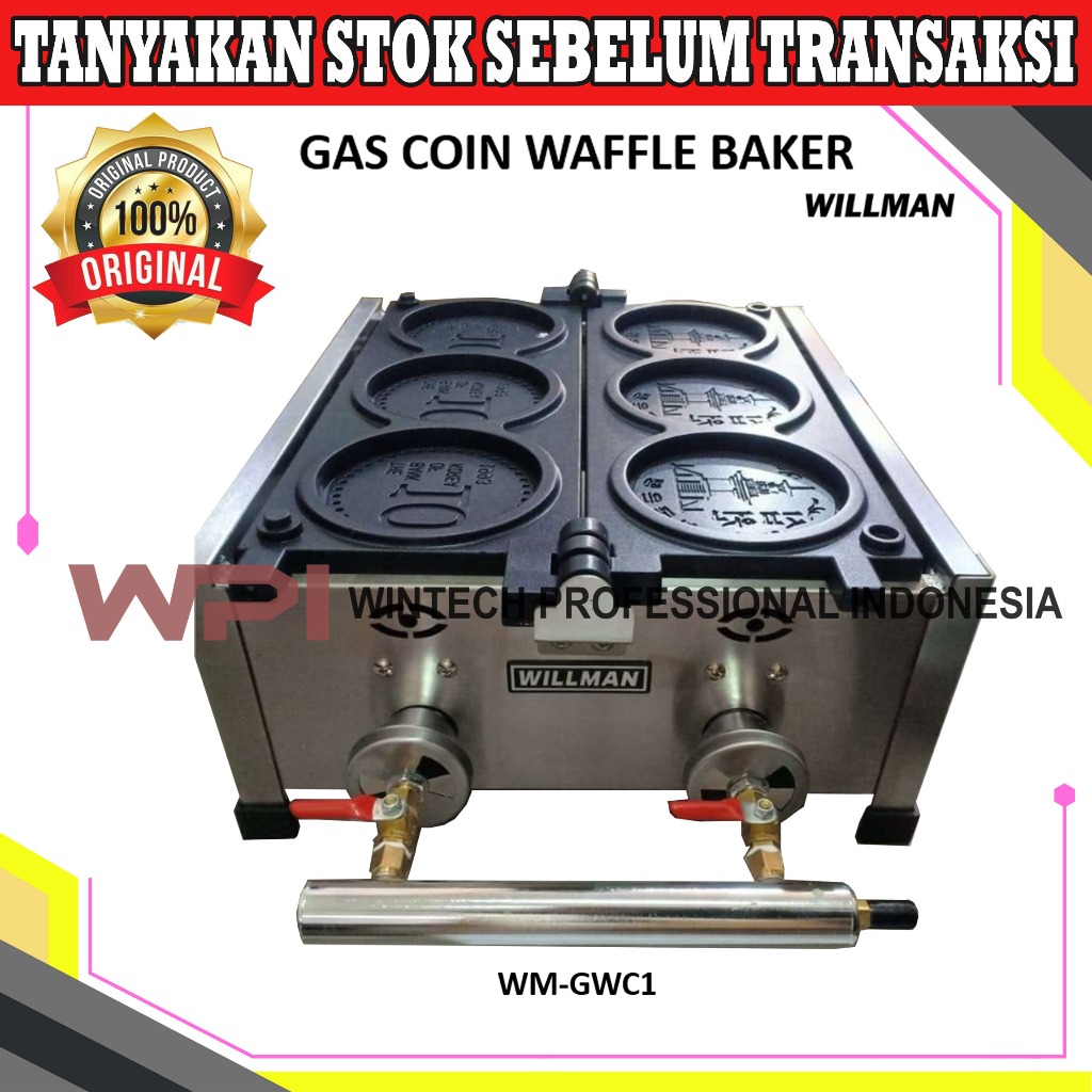 Willman WM-GWC1 Gas & WM-EWC1 Listrik - Waffle Coin Baker Mesin Pembuat Waffle Bentuk Koin