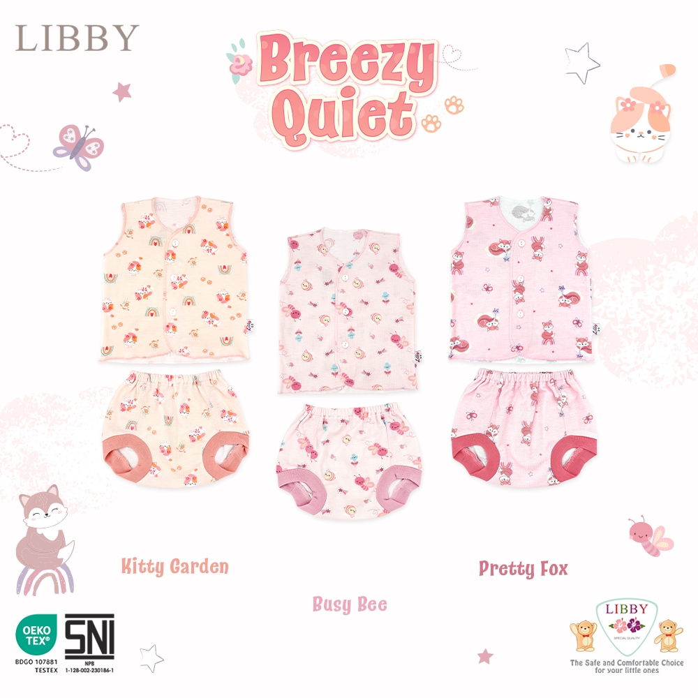 Libby Baby Setelan Kutung motif BREZEE QUIET - Libby baju bayi murah 1 stel