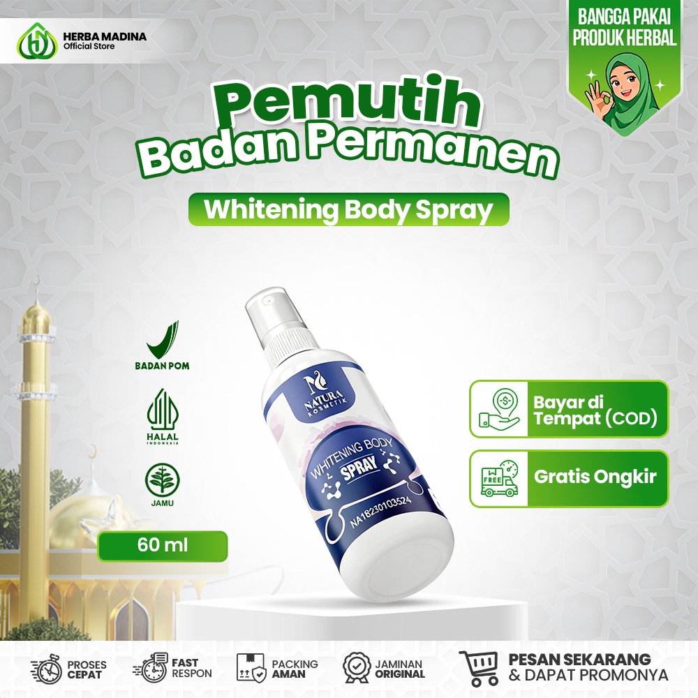 Herba Madina | WHITENING BODY SPRAY - Pemutih Badan Pemutih Badan Permanen Bpom Pemutih Whitening Bo